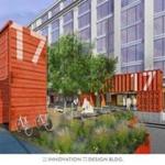 The exterior of the Boston Design Center building, where MassChallenge will move, is shown in this rendering.